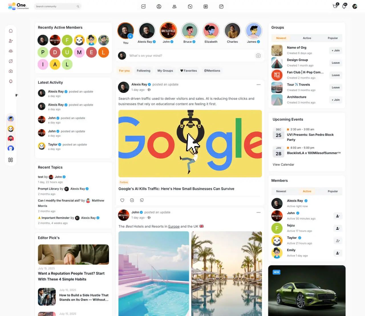 activity page